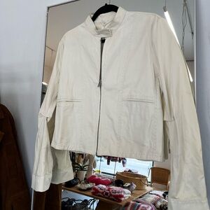 Ghera Studio White Leather Jacket